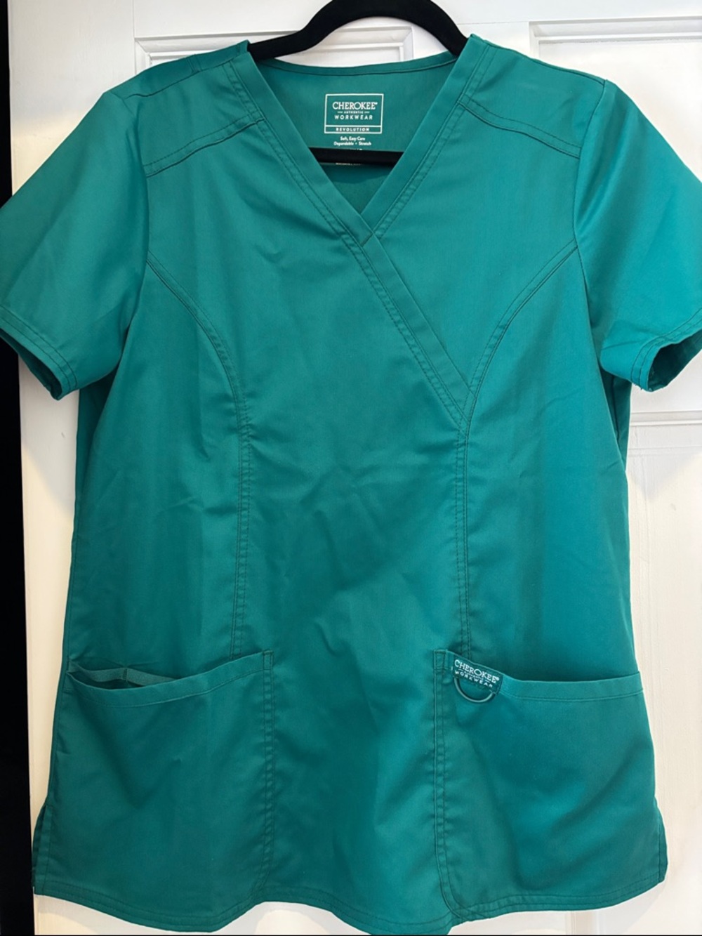 Cherokee Hunter Green Scrub Top